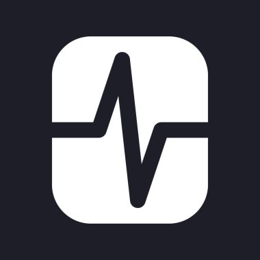 Kalp atışı animasyon efekti beyaz piksel mükemmel katı ui simgesi. Video düzenleme özelliği. Karanlık mod için siluet sembolü. Web ve mobil için siyah boşlukta resim çizimi. İzole edilmiş vektör resmi