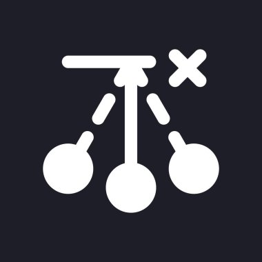 Sarkacın beyaz piksel mükemmel katı ui simgesini kaldır. Salınım katmanını sil. Karanlık mod için siluet sembolü. Web ve mobil için siyah boşlukta resim çizimi. İzole edilmiş vektör resmi