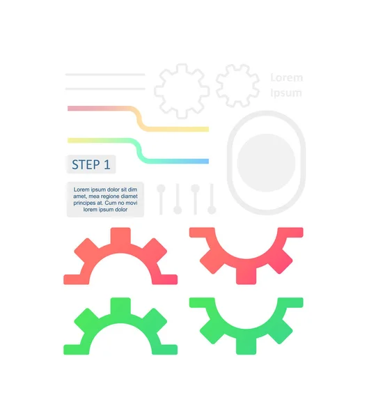 Engineering Und Mechanik Infografik Design Element Set Abstrakte Vektorsymbole Für — Stockvektor