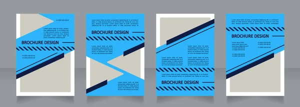 Professional Service Bright Blue Blank Brochure Design Template Set Copy — Image vectorielle