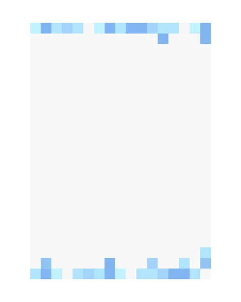 Blaue Pixelvorlage Für Leere Arbeitsblätter Kleine Quadrate Bilden Den Rahmen — Stockvektor