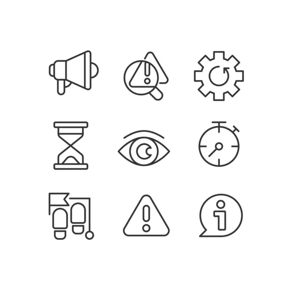 Business Process Timing Pixel Perfect Linear Icons Set Promotional Campaign — Wektor stockowy