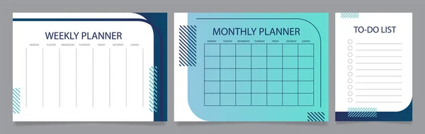 Corporate Organization Worksheet Design Templates Set Printable Goal Setting Sheet — Image vectorielle