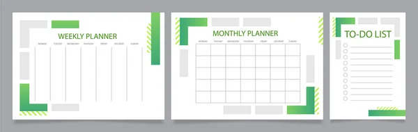 Business Planning Worksheet Design Templates Set Printable Goal Setting Sheet — Image vectorielle