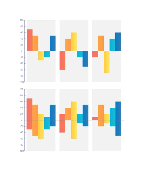 Sups Downs Infographic Chart Design Template Set Inglés Resultados Positivos — Archivo Imágenes Vectoriales