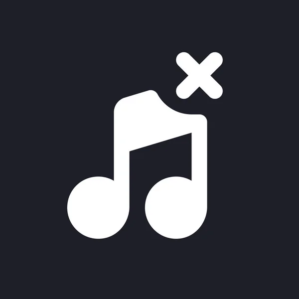 Eliminar Pista Audio Píxel Blanco Icono Sólido Perfecto Borra Canción — Vector de stock