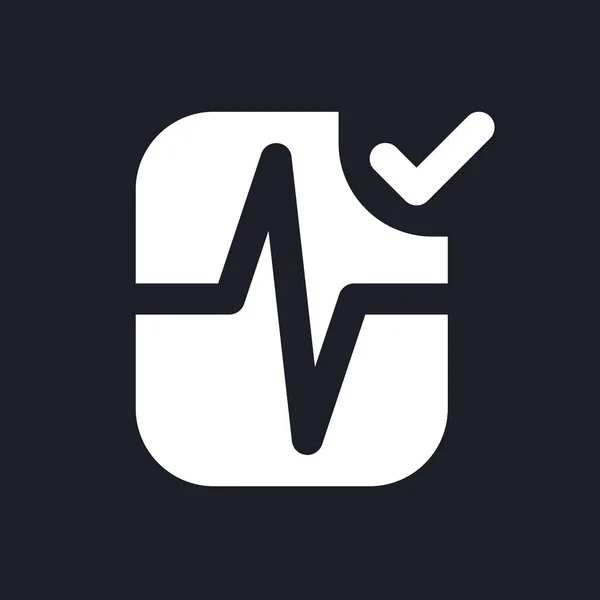 Kalp Atışı Animasyon Efekti Beyaz Pikseli Mükemmel Katı Simgesi Uyguluyor — Stok Vektör