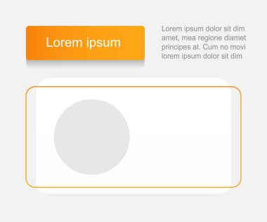 Turuncu geometrik grafik grafik grafik tasarım ögesi ayarlandı. Minimalist tarzda. Boş kopya boşluklu bilgi tablosu için soyut vektör sembolleri. Eğitici grafik kiti. Kullanılan Arial Düzenli yazı tipi