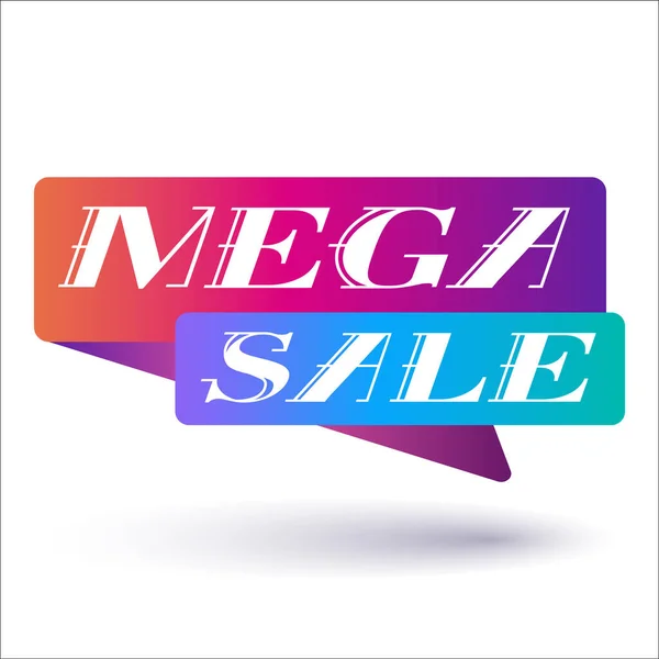 Banner Promocional Colorido Mega Venda Tipografia Decorativa Vetorial Estilo Typeset —  Vetores de Stock