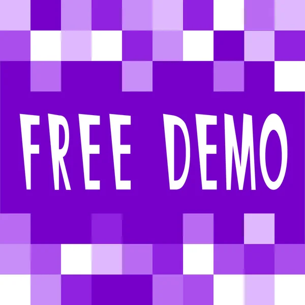 Бесплатный Демо Фиолетовый Рекламный Баннер Векторная Декоративная Типография Стиль Декоративного — стоковый вектор