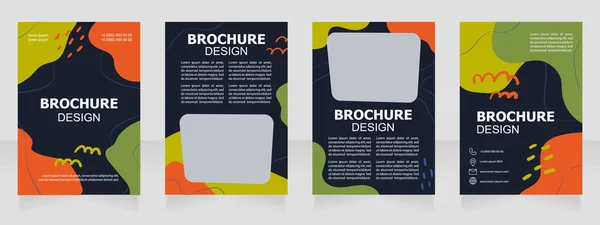Childrens Modern Literature Blank Brochure Design Template Set Copy Space — Stockvector