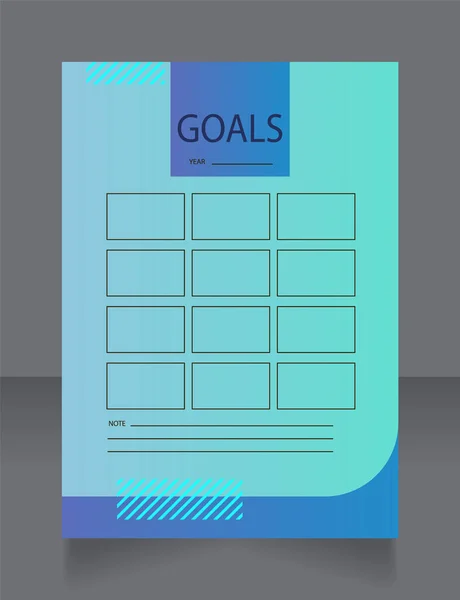 Choose Goals Next Year Worksheet Design Template Printable Goal Setting — Stock vektor