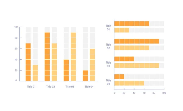 Multi Set Bar Infographic Chart Design Template Set Compare Values — Image vectorielle