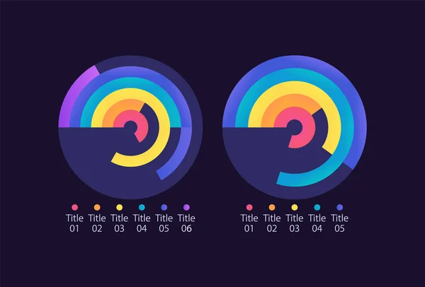 Radialbalken Infografik Diagramm Design Vorlage Für Dunkles Thema Vergleichen Sie — Stockvektor