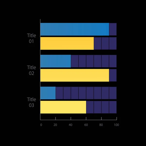 性别统计信息图表为黑暗主题设计模板 男人和女人的差异 可编辑的信息图表与水平条形图 视觉数据列报 Myπpro Regular字体使用 — 图库矢量图片