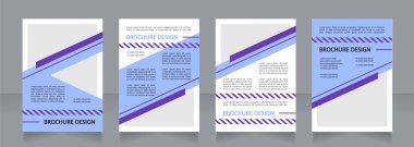 Planning and management light blue blank brochure design. Template set with copy space for text. Premade corporate reports collection. Editable 4 paper pages. Calibri, Arial fonts used