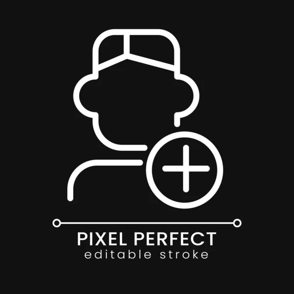 Recruitment Pixel Perfect White Linear Icon Dark Theme Hiring Process — Vetor de Stock