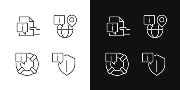 Iconos Lineales Perfectos Píxeles Servicio Información Seguros Configurados Para Modo — Archivo Imágenes Vectoriales