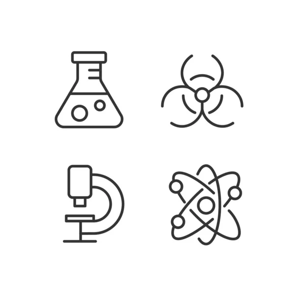Laboratóriumi Pixel Tökéletes Lineáris Ikonok Beállítva Orvosi Labor Felszerelés Kémiai — Stock Vector