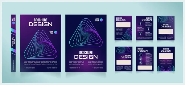 Cyberspace Technologie Entwicklung Leere Broschüre Design Vorlagenset Mit Kopierraum Für — Stockvektor