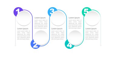 Pandemik gelecek bilgi tablosu tasarım şablonu gönder. Düzenlenebilir hatlara sahip soyut bilgi tablosu. Beş adımlı eğitici grafikler. Görsel veri sunumu. Arial, Myriad Pro yazı tipleri