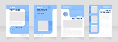 Personel yardımı boş broşür tasarımı. Endüstri bilgileri. Metin için boş kopya alanı olan dikey poster şablonu. Önceden hazırlanmış şirket raporları koleksiyonu. Düzenlenebilir el ilanı sayfaları