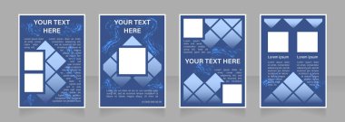 Şirket itibarı boş broşür tasarımı. Pazarlama. Metin için boş kopya alanı olan dikey poster şablonu. Önceden hazırlanmış şirket raporları koleksiyonu. Düzenlenebilir el ilanı sayfaları