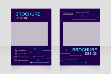 Digital technology of communication blank brochure design. Template set with copy space for text. Premade corporate reports collection. Editable 2 paper pages. Arial, Myriad Pro fonts used clipart