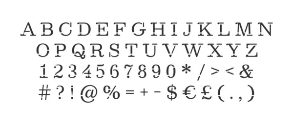 Black Classic Cut Style Alphabet Set Vector Decorative Typography Decorative — Stock Vector