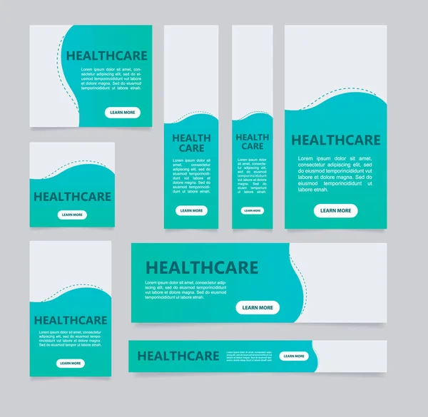 Dental Clinic Promotional Web Banner Design Template Vector Flyer Text — Stock Vector