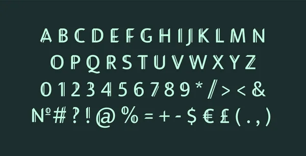 Set Alfabeti Scuri Sans Serif Tipografia Decorativa Vettoriale Stile Tipografico — Vettoriale Stock
