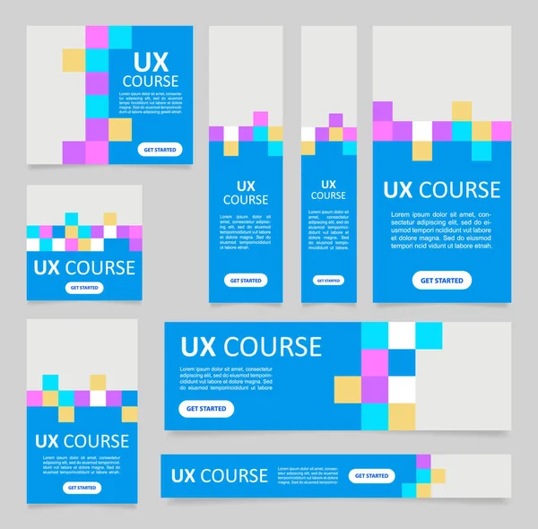 User Experience Course Web Banner Design Template Vector Flyer Text — Stock Vector