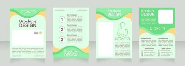Yoga Class Blank Brochure Design Template Set Copy Space Text — Stock Vector
