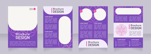 Lila Ornamentale Blanko Broschüre Design Vorlagenset Mit Kopierraum Für Text — Stockvektor