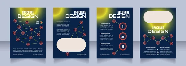 Digital Security Promo Blank Brochure Design Template Set Copy Space — Stockvektor