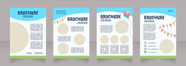 Birthday Celebration Blank Brochure Design Children Party Template Set Copy — Stock Vector