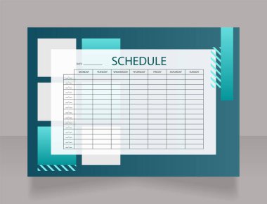 Weekly loading schedule worksheet design template. Printable goal setting sheet. Editable time management sample. Scheduling page for organizing personal tasks. Montserrat font used