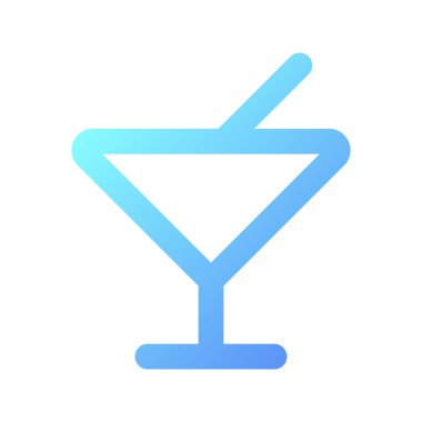 Çubuk piksel mükemmel gradyan doğrusal ui simgesi. Kokteyl içiyorum. Otel servisi. Halka açık. Satır rengi kullanıcı arayüzü sembolü. Modern tarz pictogram. Vektör izole edilmiş taslak çizimi