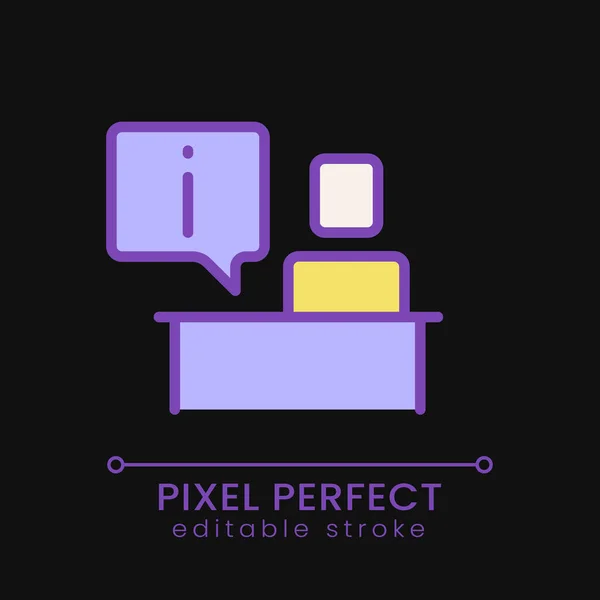 Escritorio Información Pixel Perfecto Icono Color Rgb Para Tema Oscuro — Vector de stock