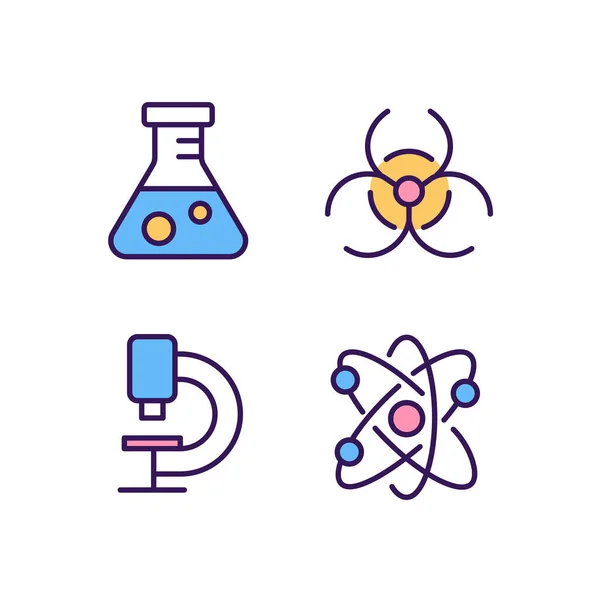 Laboratory Research Pixel Perfect Rgb Color Icons Set Medical Lab — Stock Vector
