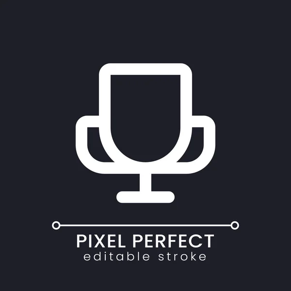 Champion Cup Pixel Perfektní Bílá Lineární Ikona Pro Tmavé Téma — Stockový vektor