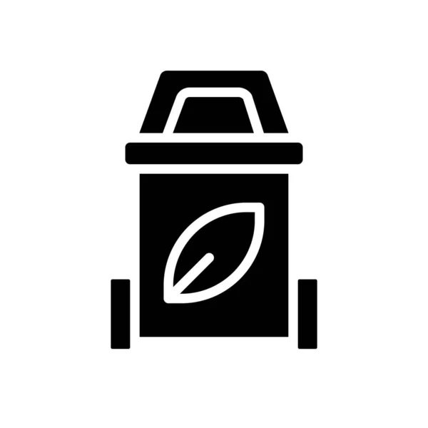 Mülltrennung Mit Schwarzem Glyphen Symbol Recycling Von Abfallstoffen Umweltfreundliche Technologie — Stockvektor