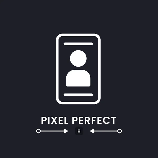 Persoonlijk Profiel Wit Solid Desktop Icoon Mobiele Authenticatie Identiteitscontrole Pixel — Stockvector