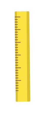 Yellow ruler for school lessons vector design element. Abstract customizable symbol for infographic with blank copy space. Editable shape for instructional graphics. Visual data presentation component