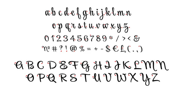 손으로 알파벳 타이포 그래피 장식적 식자공 스타일 글자는 라틴어 문자입니다 — 스톡 벡터