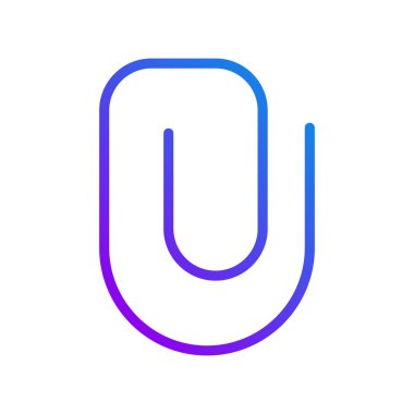 Dosya yükleme düğmesi piksel mükemmel gradyan vektör simgesi. Ataç sembolü. İş için internet sitesi. İnce çizgi renk sembolü. Modern tarz pictogram. Vektör izole çizimi