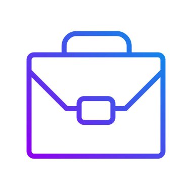 Evrak çantası pikseli mükemmel gradyan vektör simgesi. İş belgeleri. Şirket anlaşması. İşadamı suç ortağı. İnce çizgi renk sembolü. Modern tarz pictogram. Vektör izole çizimi