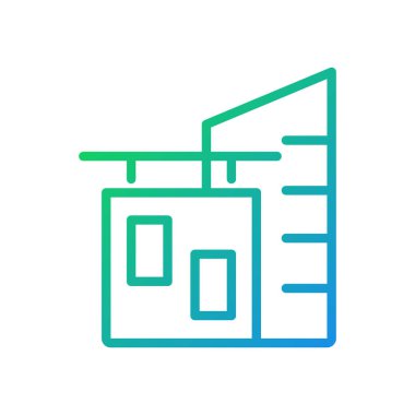 Corporate building pixel perfect gradient linear vector icon. Company office. Business and residential building. Thin line color symbol. Modern style pictogram. Vector isolated outline drawing