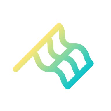 Kareli bayrak pikseli sallamak mükemmel gradyan çizgisel ui simgesi. Yer etiketi. Otomobil yarışı sporu. Satır rengi kullanıcı arayüzü sembolü. Modern tarz pictogram. Vektör izole edilmiş taslak çizimi