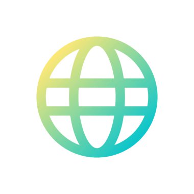 Küre pikseli mükemmel gradyan çizgisel ui simgesi. İnternet ağına bağlan. Uluslararası iletişim. Satır rengi kullanıcı arayüzü sembolü. Modern tarz pictogram. Vektör izole edilmiş taslak çizimi